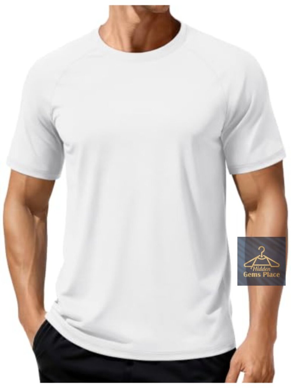 Men's Dry Fit Athletic T-Shirt Quick Dry UPF 80+ Raglan Short Sleeve Polyester